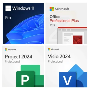 Win 11 Pro + Office 2024 ProPlus + Visio 2024 Pro + Project 2024 Pro - Digital